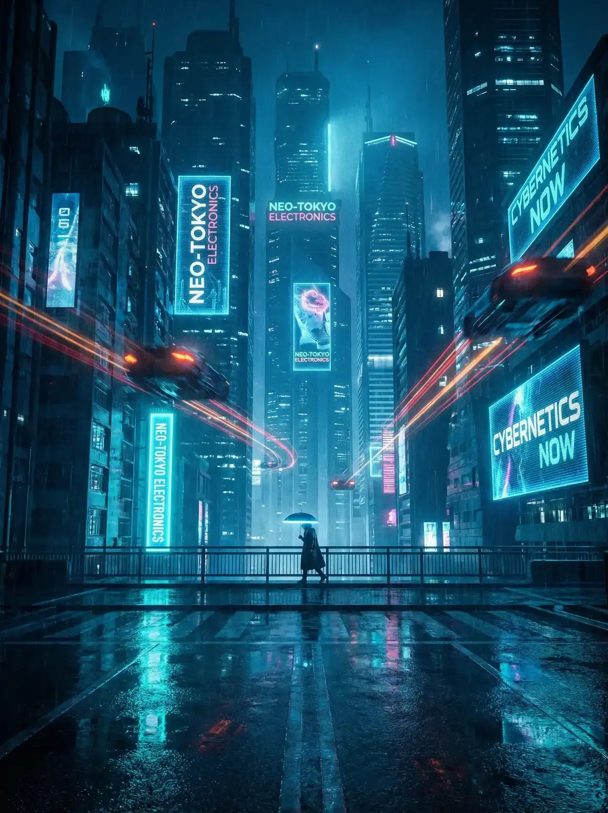 福利姬 - 赛博朋克都市夜景与飞行器